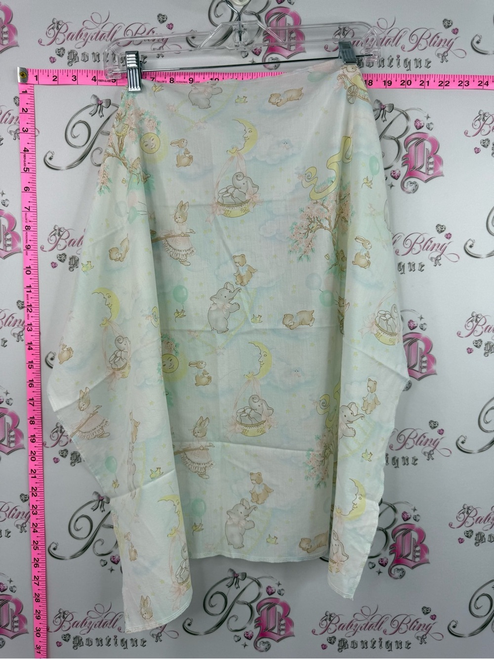 Vintage fabric thin bears Baby Dreamtime Blanket - Pastel Yellow & Mint